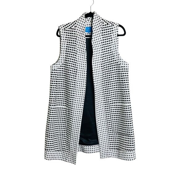 Alice Walk Vest Womens Large Patterned Textured Open Front Sleeveless Layering - Picture 1 of 8